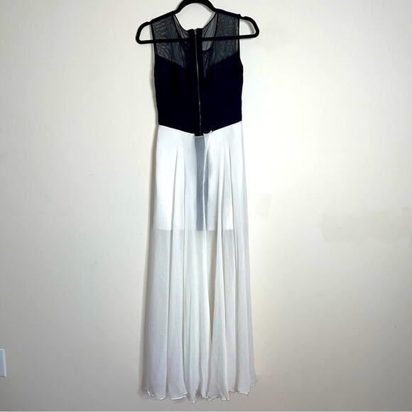 BCBGMAXAZRIA Giovanna Silk Blend Gown Dress White Black Size S - Picture 5 of 7
